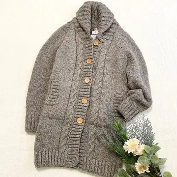 [ 어반 리서치 ] 페루제 로우 게이지 롱 가디건 울 100%