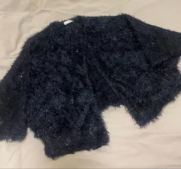 볼지 Ballsey 라메 니트 볼레로 블랙 돌먼 슬리브