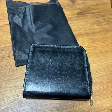 에스페란토 일본제 블랙 가죽 이단 접이식 지갑 에이징