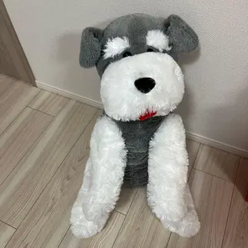 개 모양 봉제 인형 그레이와 화이트