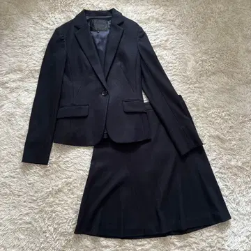 새상품급 언타이틀 셋업 울 스커트 수트 울 100% 블랙