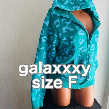 galaxxxy 하라주쿠 스타일 기하학 패턴 빅 실루엣 집업 후드티