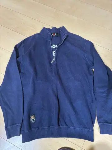 VAN 네이비 하프 지퍼 맨투맨