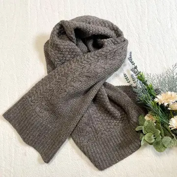 컨디션 최상 [ 어반 리서치 ] 울 니트 머플러 내추럴 브라운