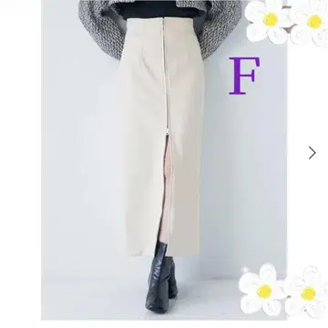 인조 가죽 프론트 지퍼 타이트 스커트 합성 피혁 I 라인