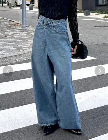 Ungrid 랩 디자인 루즈 데님 24인치