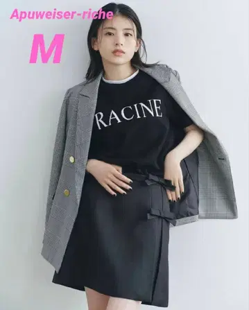 [ 택 포함 새상품 ] 아푸와이저 리셰 리본 미니 스커트 블랙 M