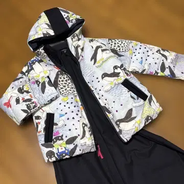 새상품급 알베로베로 펭귄 리버서블 다운 자켓 오레보레보라 토쿠코 취향