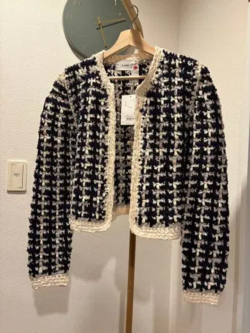 CLANE 택 포함 미사용 노카라 자켓 네이비/화이트