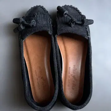 블랙 스웨이드 프린지 모카신 일본제 M