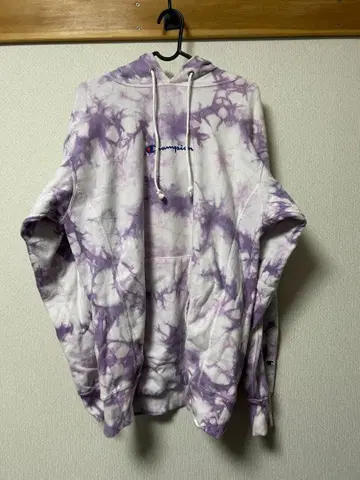 Champin 퍼플 타이다이 후드티