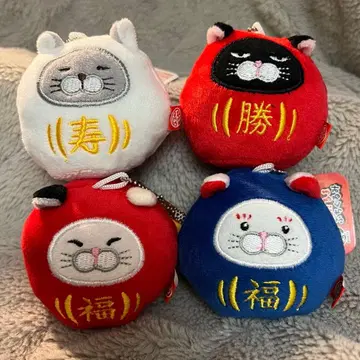 히게만주 후쿠달마 푸치구루미 마스코트 봉제 인형 새상품 4종 세트