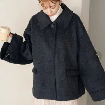 시착만 한 상품 hinari 인기 빅 칼라 미들 코트 히나리