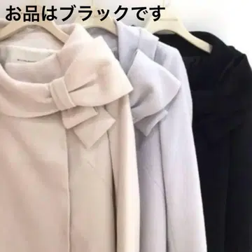 WILLSELECTION 리본 숏코트 블랙 S 택 포함