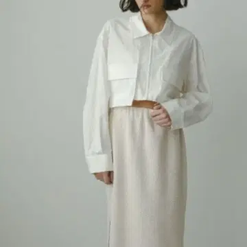 에트레토쿄 24SS 컷오프 크롭 블루종 화이트 아우터