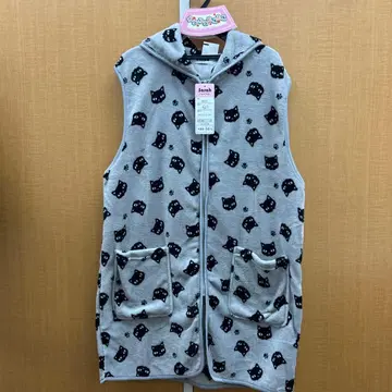 고양이 패턴 푹신푹신 모코모코 따뜻한 베스트