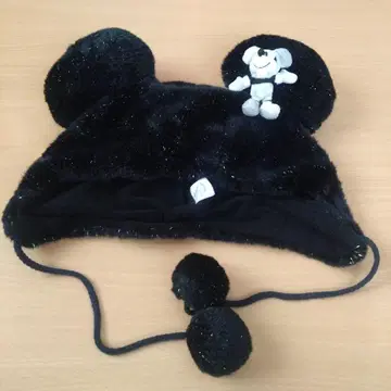 미키 귀 달린 퍼 모자