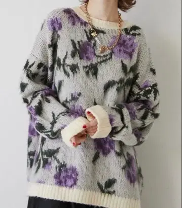 jouetie 꽃 패턴 니트