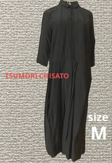 TSUMORI CHISATO 블랙 셔츠 원피스 코쿤 스커트