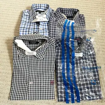 [ 새상품급 ] 사이즈 M 브랜드 긴팔 셔츠 4개 세트 체크