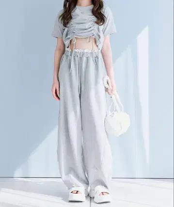 올리브 데 올리브 배럴 레그 스웨트 팬츠