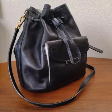 SAZABY 블랙 천연 가죽 숄더백