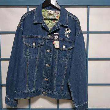 미사용 새상품 GU x PEANUTS 70주년 데님 자켓 스누피 XL