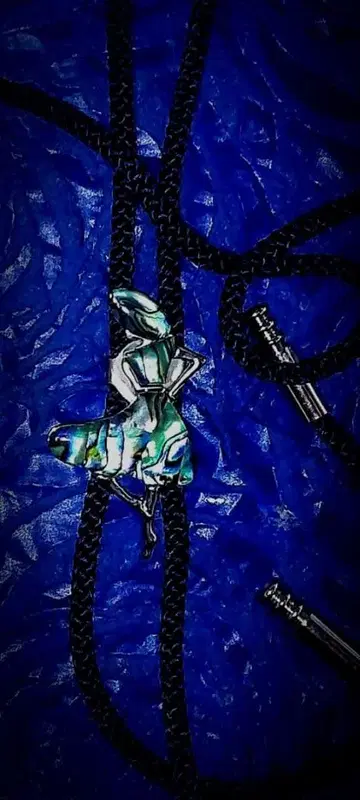 NZ 파우아 쉘 나전 여성상 루프 타이