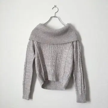스웨터 니트 그레이 뜨개질 숏 기장 긴팔 멋진 겨울 귀여운