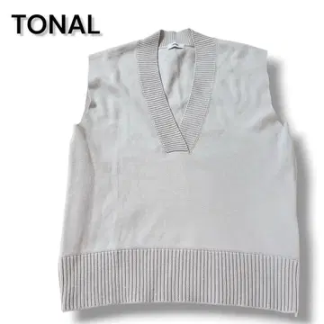 TONAL V넥 니트 베스트 루즈핏 사이드슬릿