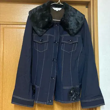 Super Beauty 네이비 퍼 자켓