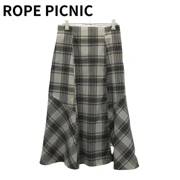 ROPE PICNIC 체크 무늬 플레어 스커트 캐주얼 여성용 M
