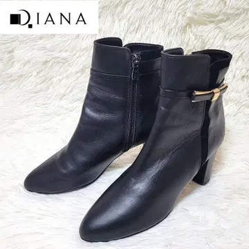 새상품급 다이애나 리본 달린 숏부츠 사이드 지퍼 청키힐