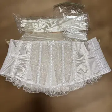 화이트 브라이덜 이너 장갑 포함 웨이스트 니퍼 브라끈 주머니