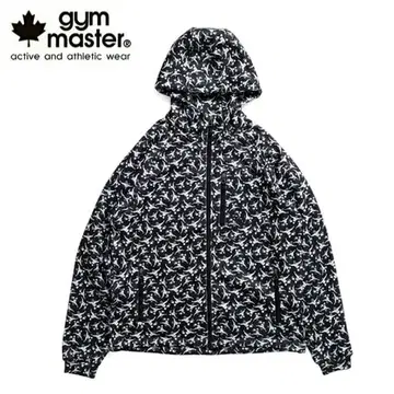 미사용 gym master 짐 마스터 니트 플리스 해피 페인트 후드