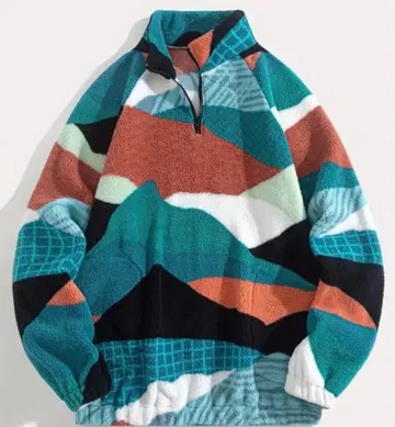 일본 사이즈 XXL (2L) 따뜻한 하프 지퍼 플리스 자켓 남녀 공용