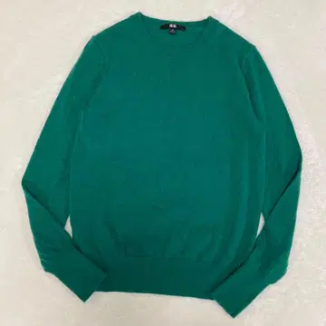 유니클로 캐시미어 U넥 스웨터 그린 M