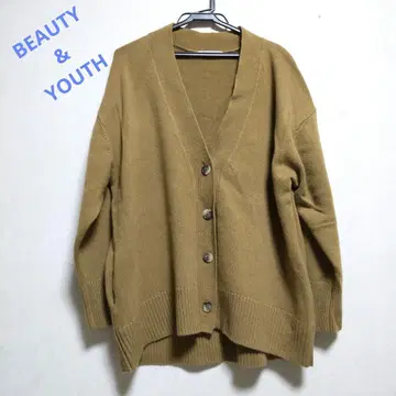 새상품급 BEAUTY&YOUTH 울 캐시미어 V넥 오버 가디건