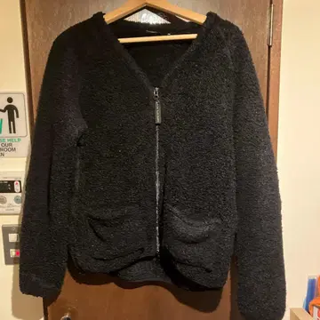 블랙 플리스 집업 자켓