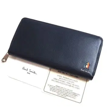 새상품 폴스미스 장지갑 토끼 라운드 지퍼 가죽 네이비