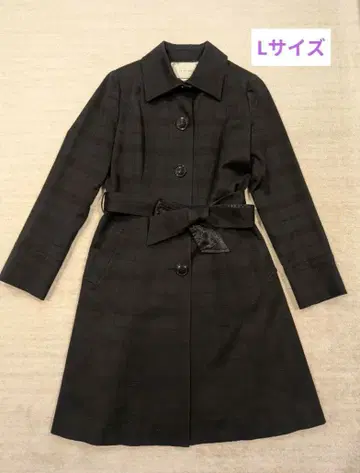 LINK IT ALL 트렌치코트 블랙 L 사이즈 체크 무늬