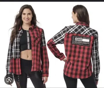 ZUMBA 체크 무늬 긴팔 셔츠