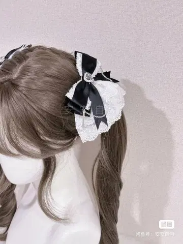 메이메이 헤어 액세서리 달콤한 케이크 헤어핀 화이트 블랙