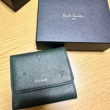 Paul Smith 3단 폴더형 지갑 다크 그린 스미시 하트