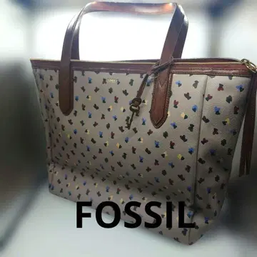 [컨디션 최상] Fossil Sydney Tote 하트 무늬