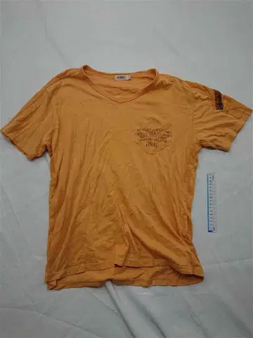 아비렉스 AVIREX V넥T셔츠 오렌지 계열 남성용