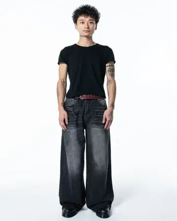 Menes 배기 데님 블랙 배기 팬츠 jaded London 느낌