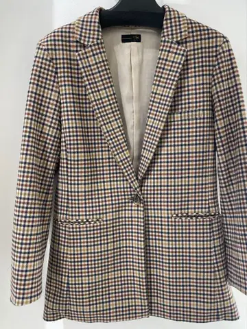 Aga 체크 무늬 블레이저