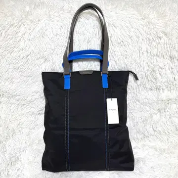 택 포함 컨디션 최상 폴스미스 W 컬러 핸드 토트백 블랙 나일론