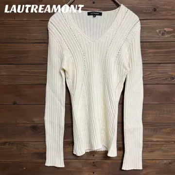 [ 로트레아몽 ] 긴팔 니트 리브 타이틀 V넥 일본제 M
